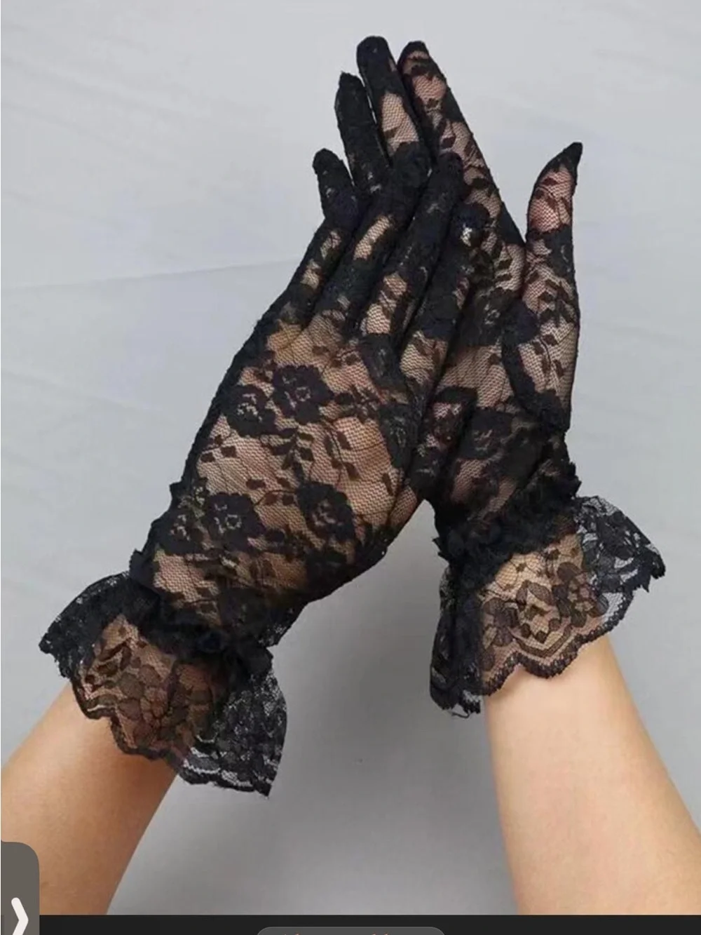 Black Lace Gloves Elegant Sheer Evening Gloves super stretch one size fits all